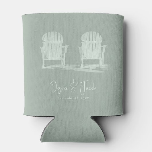 Rafraîchisseur Pour Canette Adirondack Chaises De Plage Mariage Vert Sage (Dos)