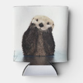 Rafraîchisseur Pour Canette Adorable Otter souriant dans le lac (Devant)