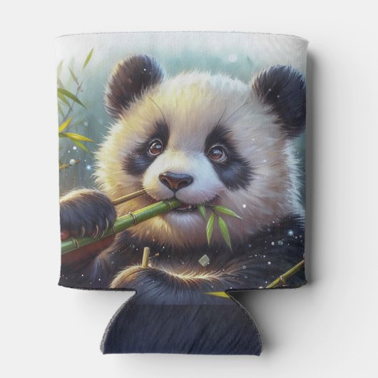 Rafraîchisseur Pour Canette Adorable Ours De Panda Mangeant Bambou (Dos)