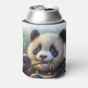 Rafraîchisseur Pour Canette Adorable Ours De Panda Mangeant Bambou