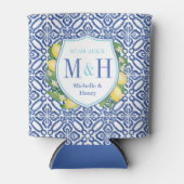 Rafraîchisseur Pour Canette Adriatic Lemons Blue Carreaux Turquoise Fête des m (Devant)