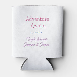 Rafraîchisseur Pour Canette adventure awaits couple shower name date pink blue