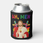 Rafraîchisseur Pour Canette Ah Men Funny LGBT Gay pride Jesus Christian (Can devant)
