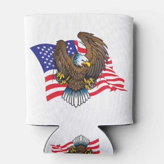 Rafraîchisseur Pour Canette Aigle et drapeau (Dos)