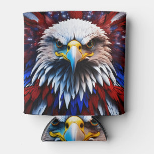 Rafraîchisseur Pour Canette Aigles fractales patriotiques Tee