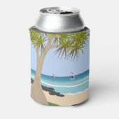 Rafraîchisseur Pour Canette Aile surfeurs à huile Pandanus Tree à la plage (Can Dos)