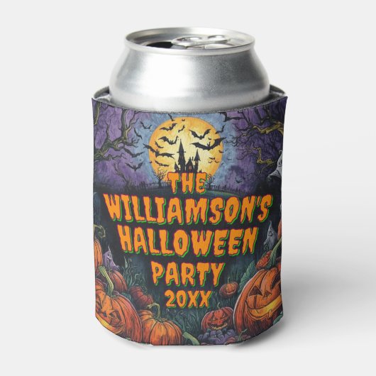 Rafraîchisseur Pour Canette Ajouter un nom Année Fête d'Halloween 12oz (Can devant)