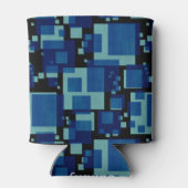 Rafraîchisseur Pour Canette Ajouter Votre Nom Blue Retro Abstract Design (Dos)