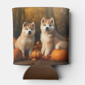 Rafraîchisseur Pour Canette Akita Puppy Citrouille d'automne (Dos)