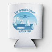 Rafraîchisseur Pour Canette Alaska Famille Vacances Custom Blue Glacier (Devant)