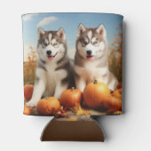 Rafraîchisseur Pour Canette Alaskan Malamute Chiot Automne Citrouille délice (Dos)