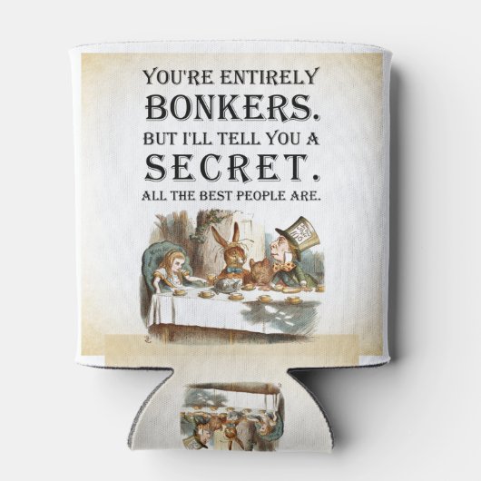 Rafraîchisseur Pour Canette Alice In Wonderland - Tea Party - Citation Bonkers (Dos)