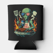 Rafraîchisseur Pour Canette Alien Patriotique Drôle Grillant au Barbecue Améri (Dos)