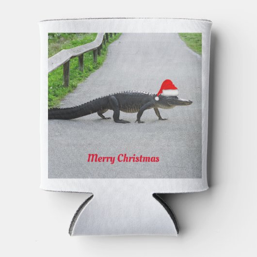 Rafraîchisseur Pour Canette Alligator Merry Christmas funny photo (Devant)