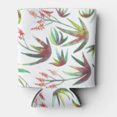 Rafraîchisseur Pour Canette Aloe Vera Fleurs Succulentes Jardin Aquarelle (Devant)