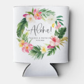 Rafraîchisseur Pour Canette Aloha Fleurs tropicales Wreath Mariage d'été (Devant)