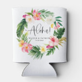 Rafraîchisseur Pour Canette Aloha Fleurs tropicales Wreath Mariage d'été (Dos)