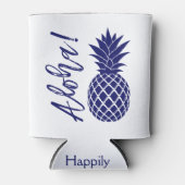 Rafraîchisseur Pour Canette Aloha Pineapple Beach Party Luau | blanc marine (Devant)