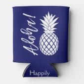 Rafraîchisseur Pour Canette Aloha Pineapple Beach Party Luau | blanc marine (Devant)