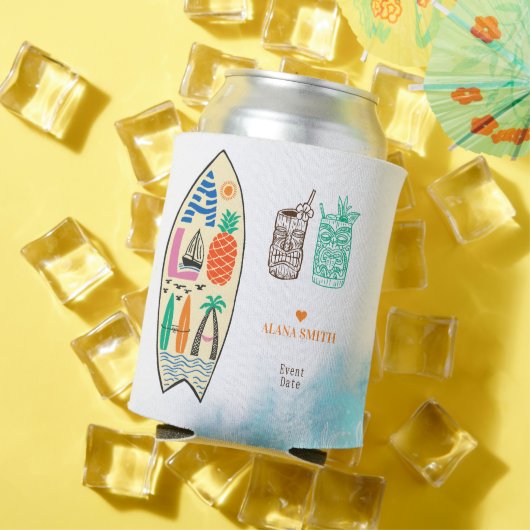 Rafraîchisseur Pour Canette Aloha TIKI Surfboard Tropical Luau Hawaiian Party (Été in situ)