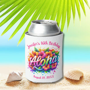 Rafraîchisseur Pour Canette Aloha Tropical Hawaiian Anniversaire Luau Party Ca