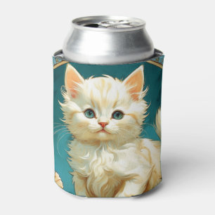 Rafraîchisseur Pour Canette Alphonse Mucha Art Nouveau Chat Blanc