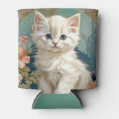 Rafraîchisseur Pour Canette Alphonse Mucha Style Chat blanc (Devant)