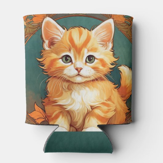 Rafraîchisseur Pour Canette Alphonse Mucha Style Chat orange (Dos)