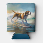 Rafraîchisseur Pour Canette American Engligh Foxhound Beach Surfing Paining (Devant)