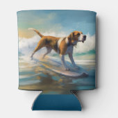 Rafraîchisseur Pour Canette American Engligh Foxhound Beach Surfing Paining (Dos)