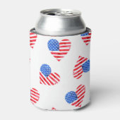 Rafraîchisseur Pour Canette American Flag Hearts Aquarelle en toute transparen (Can devant)