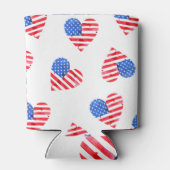 Rafraîchisseur Pour Canette American Flag Hearts Aquarelle en toute transparen (Dos)