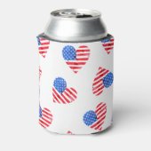 Rafraîchisseur Pour Canette American Flag Hearts Aquarelle en toute transparen (Can Dos)