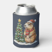 Rafraîchisseur Pour Canette Amoureux des animaux de Noël Capybara Noël (Can devant)