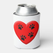 Rafraîchisseur Pour Canette Amoureux des chats Red Heart Et Paws (Can devant)