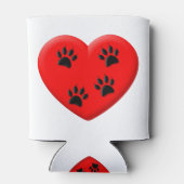 Rafraîchisseur Pour Canette Amoureux des chats Red Heart Et Paws (Dos)