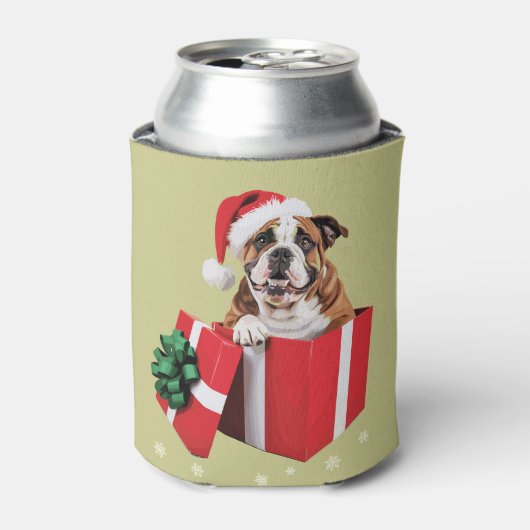 Rafraîchisseur Pour Canette Amusant anglais Bulldog Chien arbre lumières de No (Can devant)