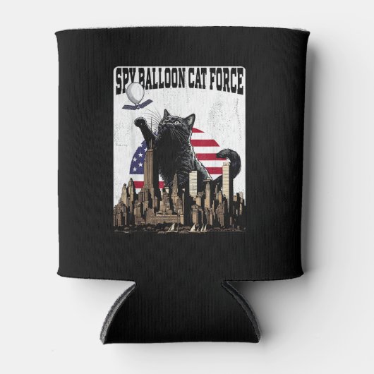 Rafraîchisseur Pour Canette Amusant chat Spy Balloon (Devant)