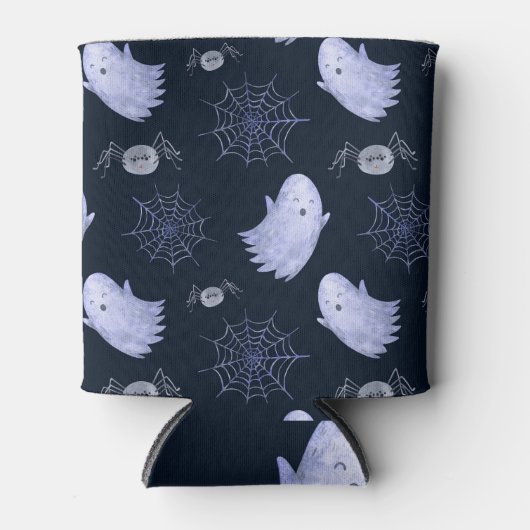 Rafraîchisseur Pour Canette Amusant Motif d'Halloween Spider Fantôme. (Devant)