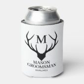 Rafraîchisseur Pour Canette Amusants Cerf Horloge Monogramme Groomsman Proposi (Can devant)