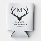Rafraîchisseur Pour Canette Amusants Cerf Horloge Monogramme Groomsman Proposi (Devant)