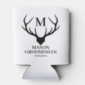 Rafraîchisseur Pour Canette Amusants Cerf Horloge Monogramme Groomsman Proposi (Dos)