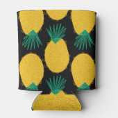 Rafraîchisseur Pour Canette Ananas abstrait : motif d'été tropical. (Dos)