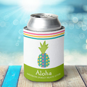 Rafraîchisseur Pour Canette Ananas tropical Aloha Beach House Luau Green