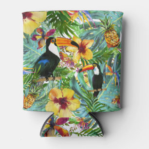 Rafraîchisseur Pour Canette Ananas tropical de paume de partie de toucan