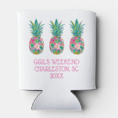 Rafraîchisseur Pour Canette Ananas tropical rose et vert (Dos)