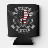 Rafraîchisseur Pour Canette Ancien combattant américain personnalisé Fière Vet (Dos)