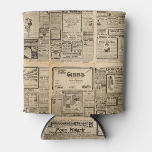 Rafraîchisseur Pour Canette Ancien journal : arrière - plan de papier vintage.