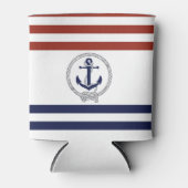 Rafraîchisseur Pour Canette Ancrage/corde marine marine, bande rouge/bleue (Devant)