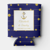 Rafraîchisseur Pour Canette Ancrage en feuille d'or marine moderne bleu marine (Devant)